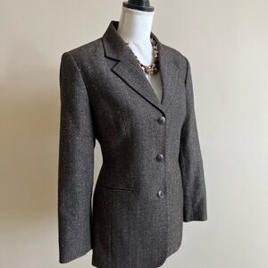 Ellen Tracy Charcoal Brown Blazer